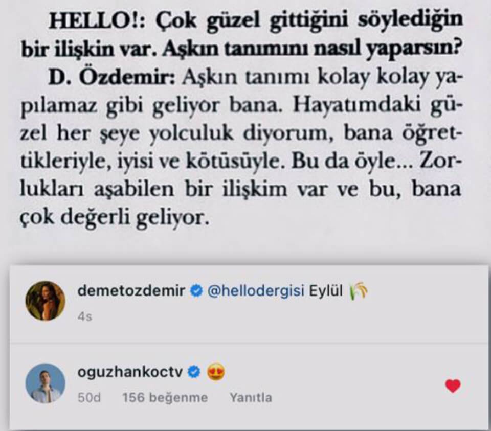 Demet Ozdemir and Oguzhan Koc Hello Magazine